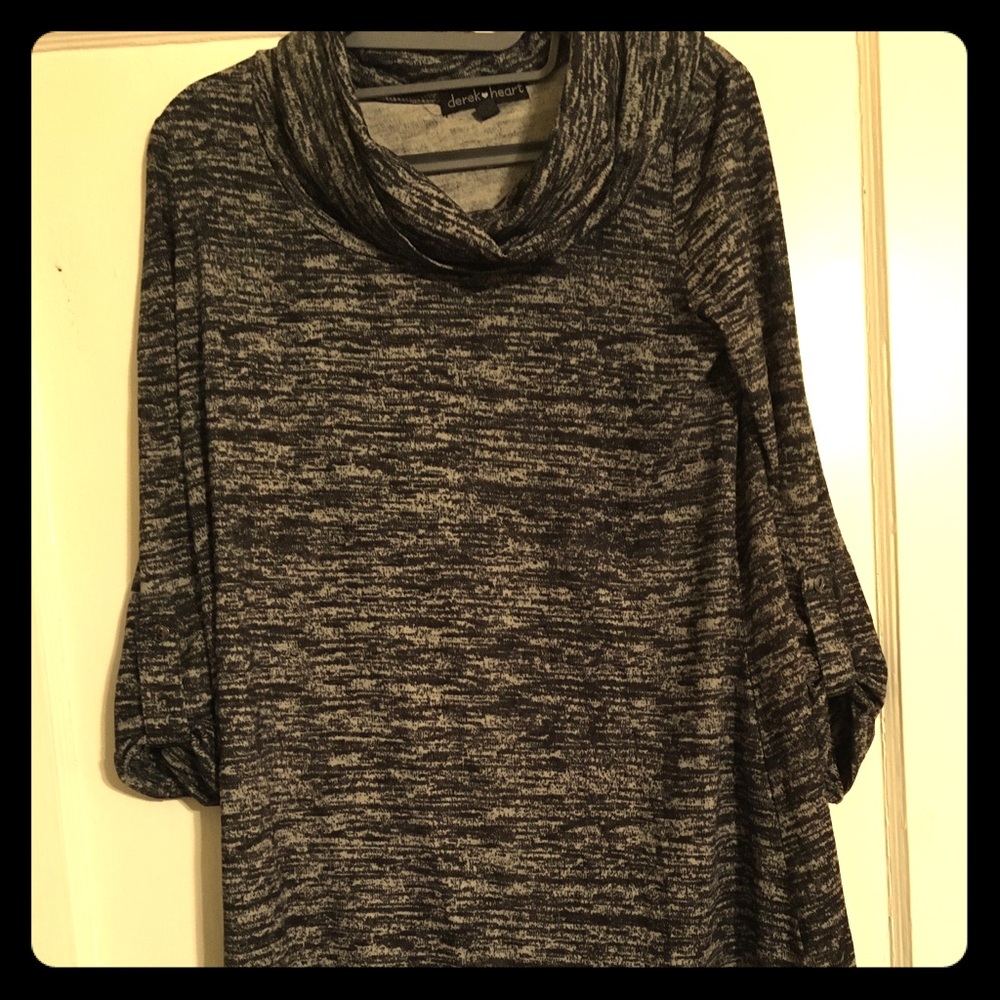 Black and gray slinky dress